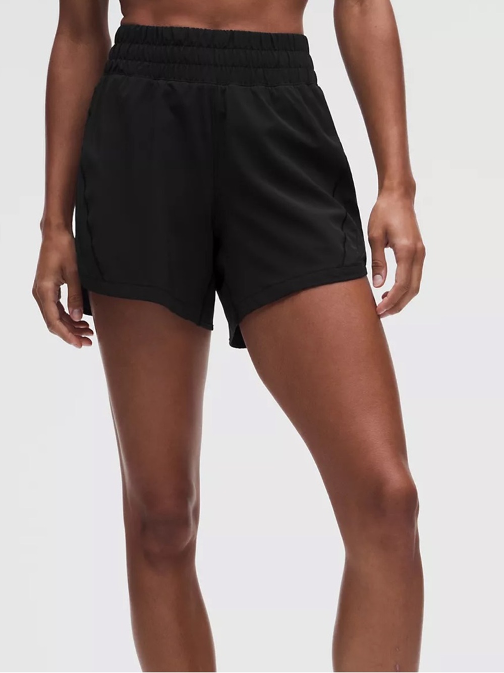 lululemon athletica Black Elastic-Waist Athletic track that Shorts